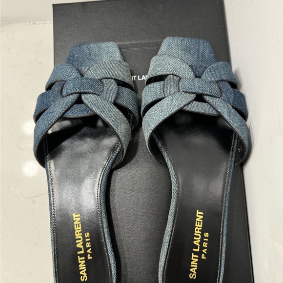 Yves Saint Laurent denim Tribute slides - Picture 4 of 6